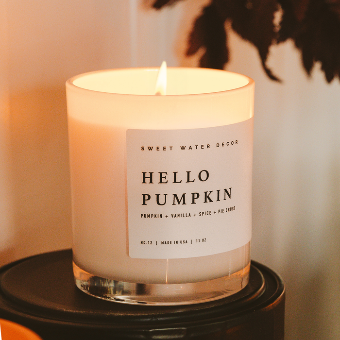 Hello Pumpkin 11 oz Soy Candle - Fall Decor & Gifts