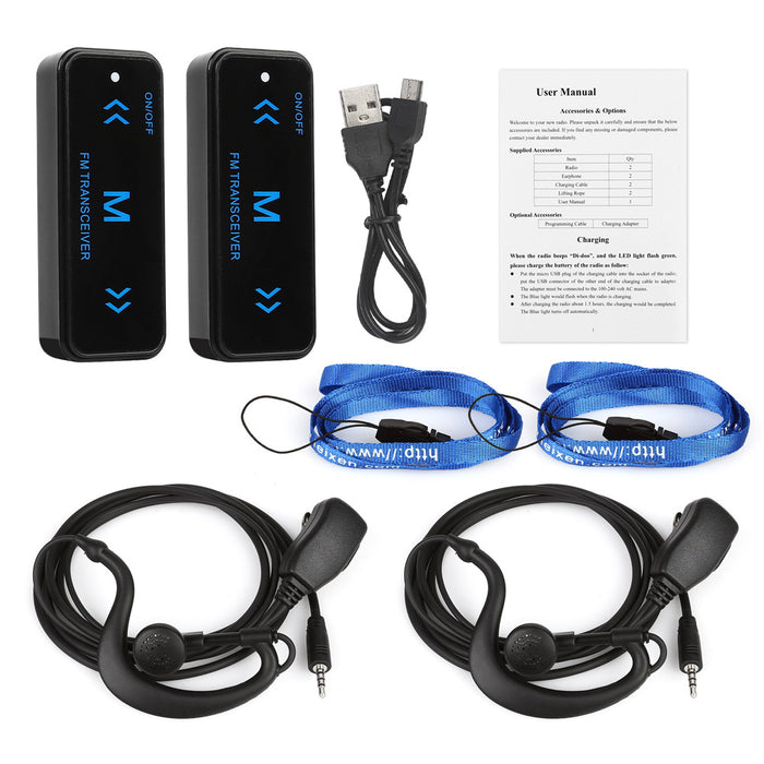 LEIXEN VV-108 Super MINI Walkie Talkies USB (1 Pair) - Radioddity