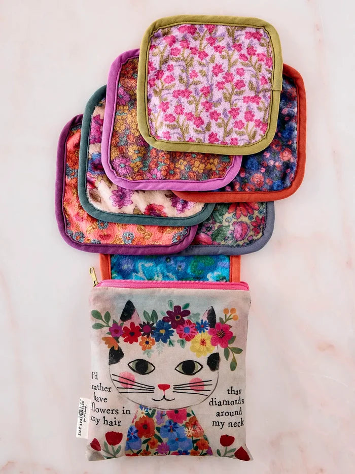 Makeup Removing Cloths Set - Cat Flowers-view 1