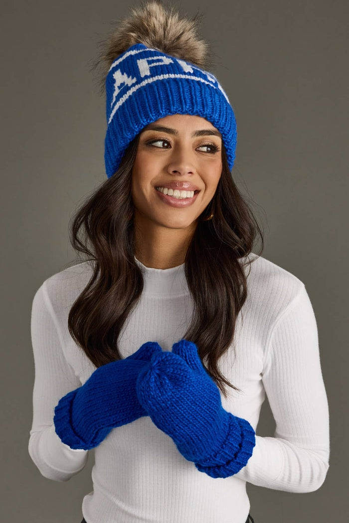 Mittens-Royal Blue Cuffed Knit