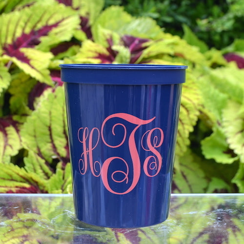 Monogrammed Stadium Party Cups