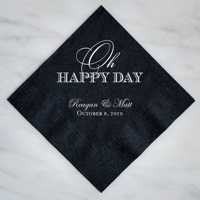 Oh Happy Day Wedding Napkins - set of 100