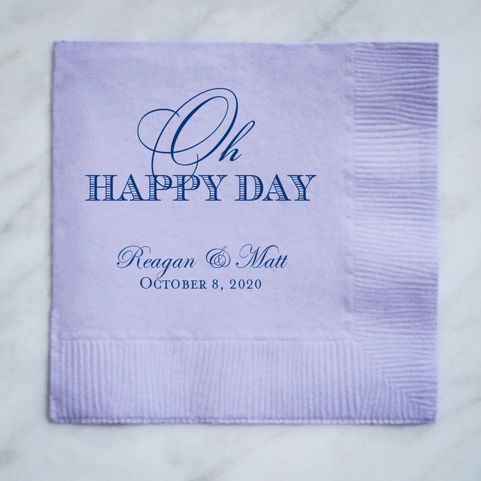 Oh Happy Day Wedding Napkins - set of 100