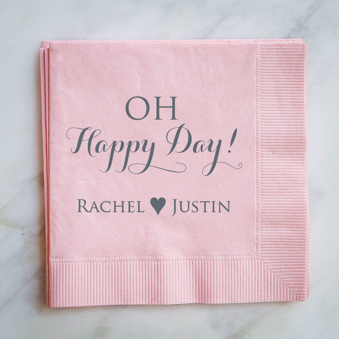 Oh Happy Day Wedding Napkins - set of 100