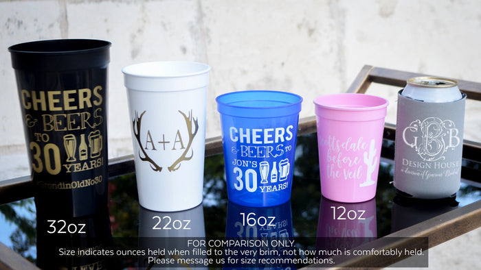 Personalized "Cheers" Stadium Party Cups