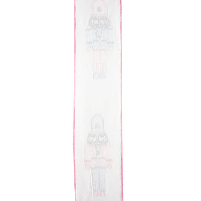 Pink & Turquoise Embroidered Nutcracker Ribbon | 4”
