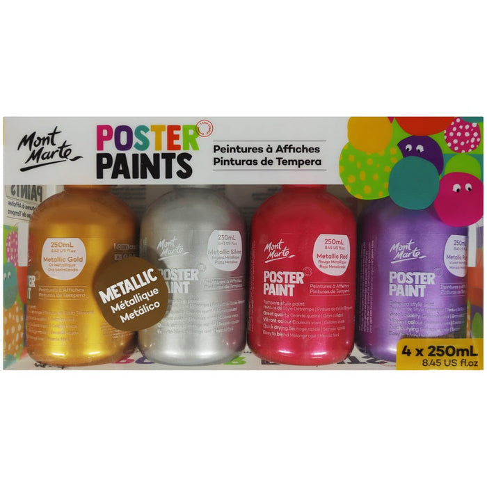 Poster Paint 250ml 4pc (8.45 US fl.oz) - Metallic