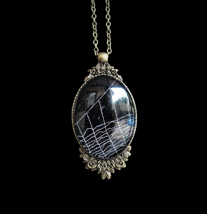 Preserved Spider Web Necklace-Necklaces-Kitty Bomb Curios-PaxtonGate