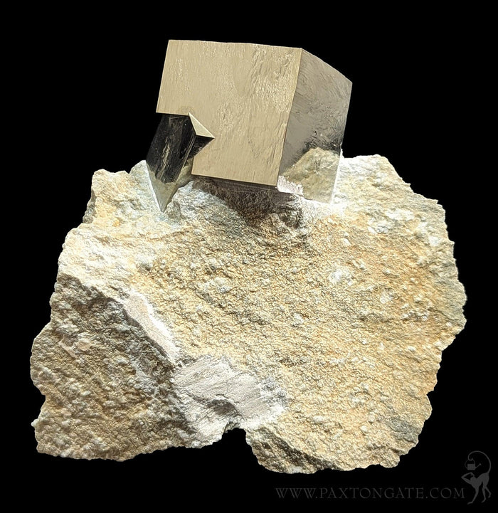 Pyrite Cube on Matrix Specimen B-Minerals-Piritas de Navajun-PaxtonGate