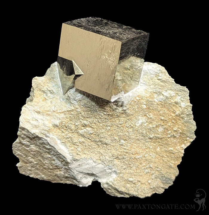 Pyrite Cube on Matrix Specimen B-Minerals-Piritas de Navajun-PaxtonGate