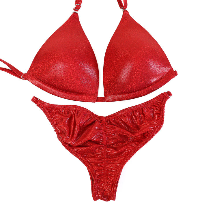QS ST: Hologram Red Fit Model Suit. Medium Molded/Fit Model 2.  Angel Competition BikinisThe best NPC Competition Suits for the Bikini Division, Fit Model Division Suits, and bodybuilding suits.
