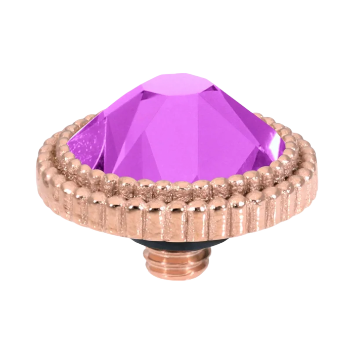 crystal electric violet ignite swarovski crystal rose gold topper qudo interchangeable jewelry