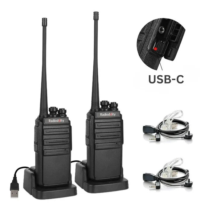 Radioddity GA-2S UHF Radio | VOX | Squelch | with 6-Way Charger Station [6 Pack+Cable] - Radioddity