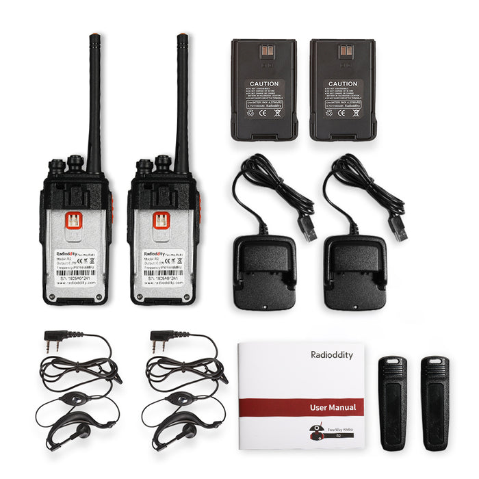 Radioddity R2 Walkie Talkie UHF PMR446 [4 Pack] - Radioddity