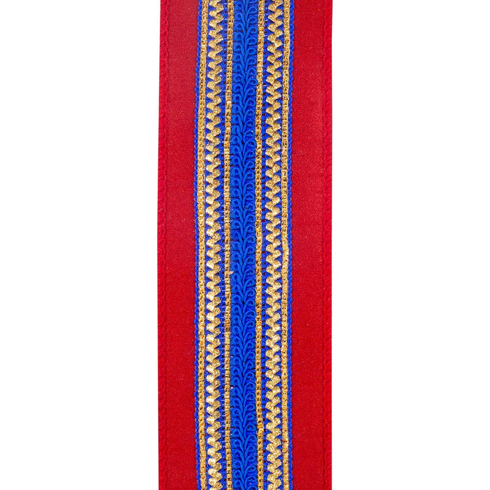 Regal Stripe Ribbon in Red & Royal Blue | 2.5”