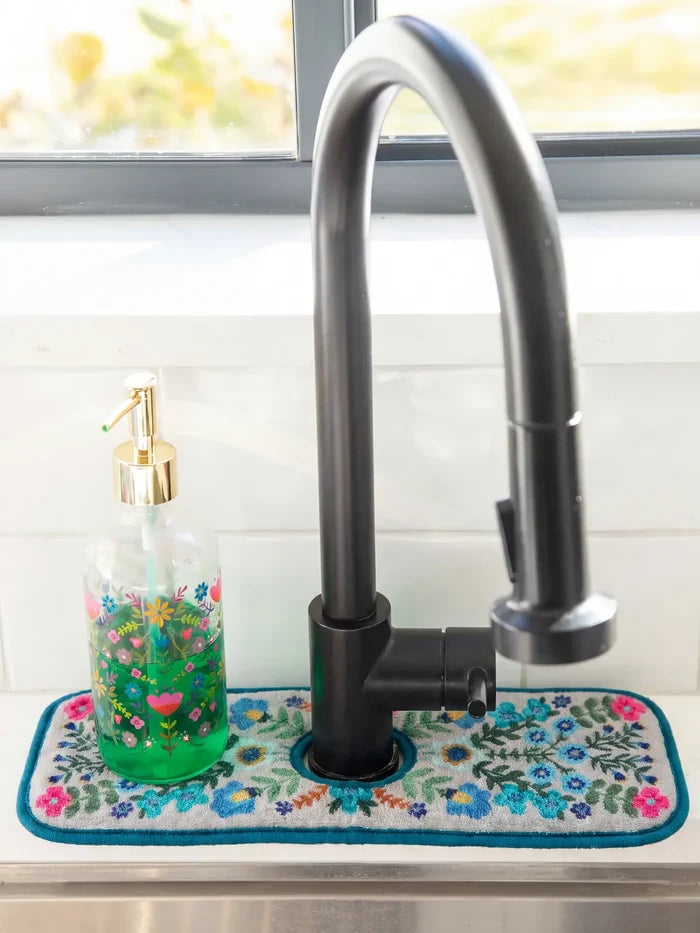 Reversible Faucet Sink Mat - Victoria Quilt Multi-view 1