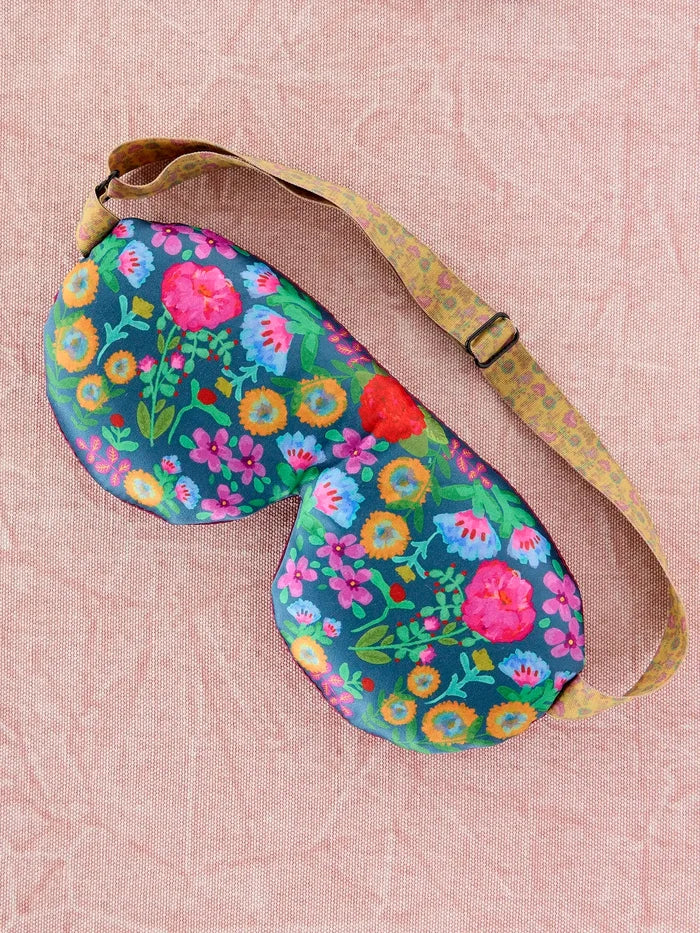 Sleep Mask - Dark Teal Floral-view 2