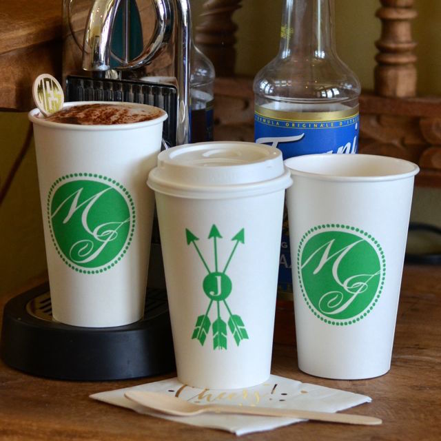 Personalized Paper Coffee Cups - set of 50