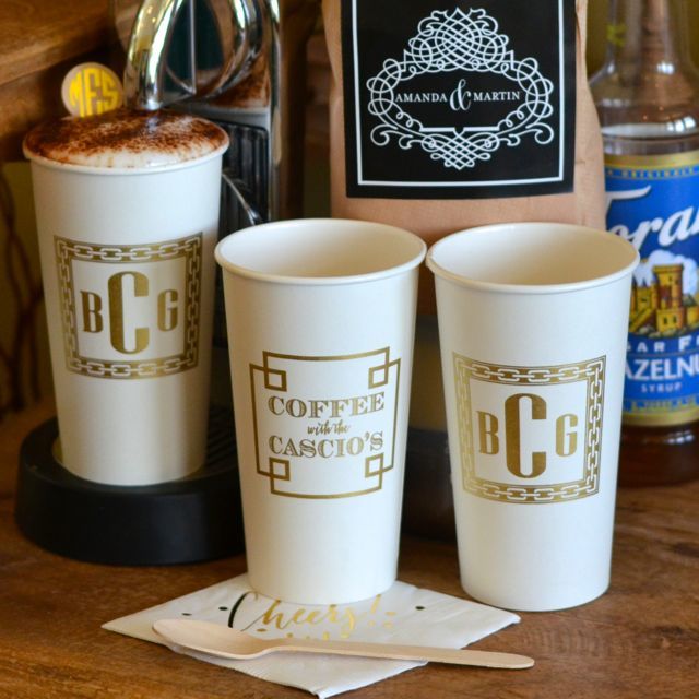 Personalized Paper Coffee Cups - set of 50
