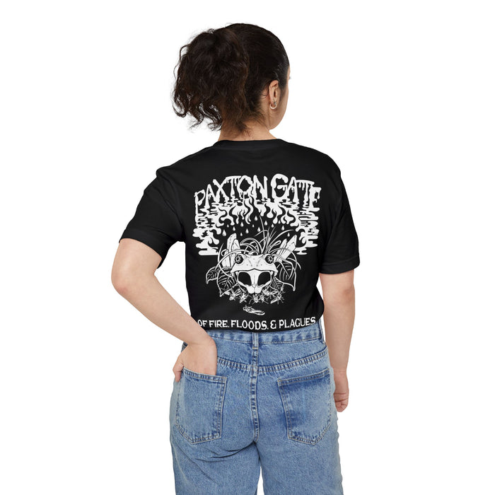 Unisex Floods, Fire & Plagues Pocket Tee by Megan Lees-Apparel-Printify-PaxtonGate