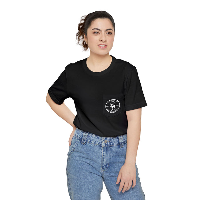 Unisex Longhorn Beetle Pocket Tee By Kris Struble-Apparel-Printify-PaxtonGate