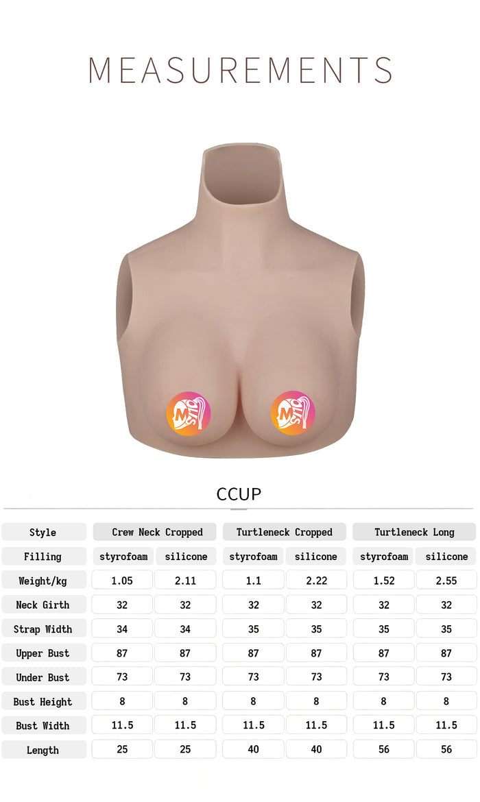 ZERO TOUCH 2 | C Cup Silicone Breastplate, Realistic MTF Breast Forms