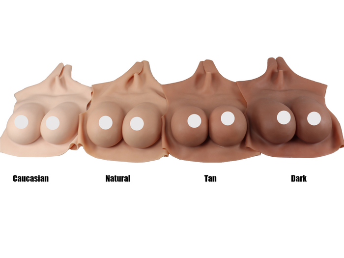 Zero Touch Honeycomb Silicone Breastplate by InTheMask, lightweight one-piece crossdressing and cosplay breast form with nipple detail.